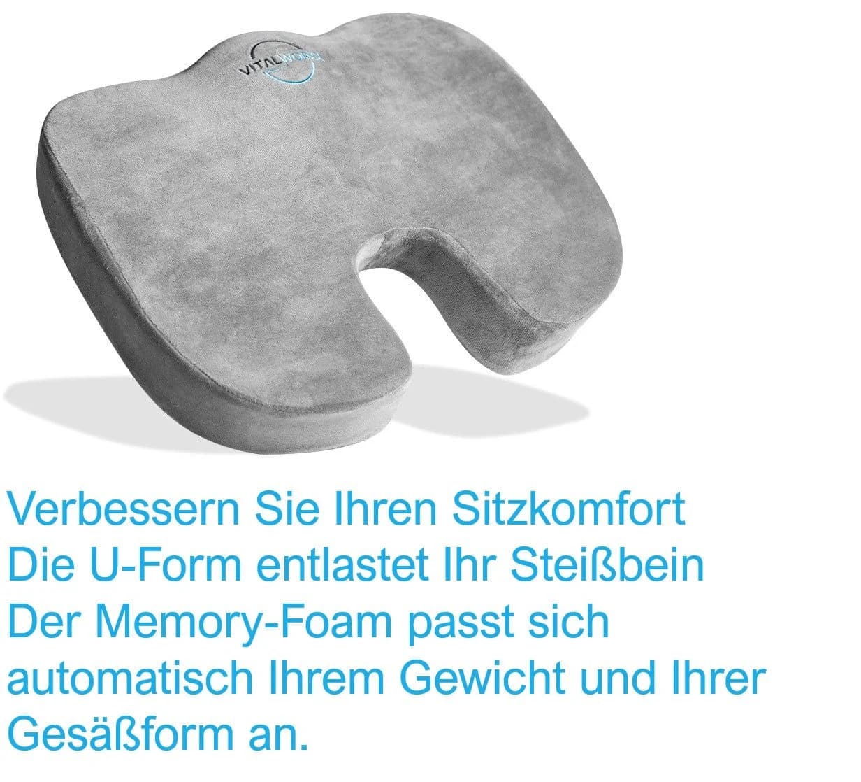 VITALWORXX Orthopädisches Steißbeinkissen Memory-Foam Ergonomisch - Bild 3