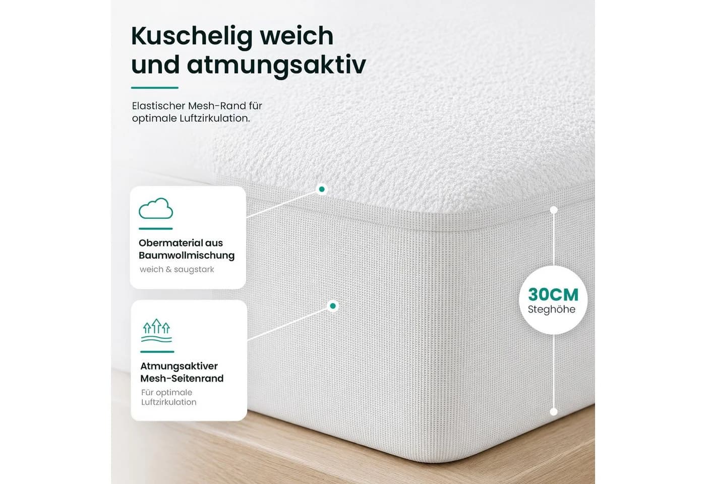 Gentle North Wasserdichter Matratzenschoner atmungsaktiv - Bild 3