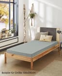 JACK Spannbettlaken Mako Satin Grau Anthrazit Weiß Hellblau Bild 1
