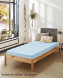 JACK Spannbettlaken Satin Uni Hellblau 100% Baumwolle Bild 1