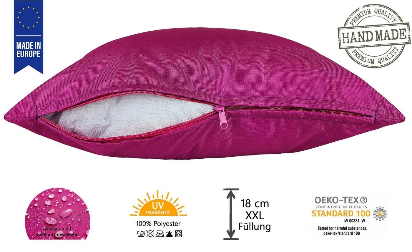 JACK Dekokissen 40x40cm Outdoor Lounge Kissen Beere Wasserabweisend - Bild 5