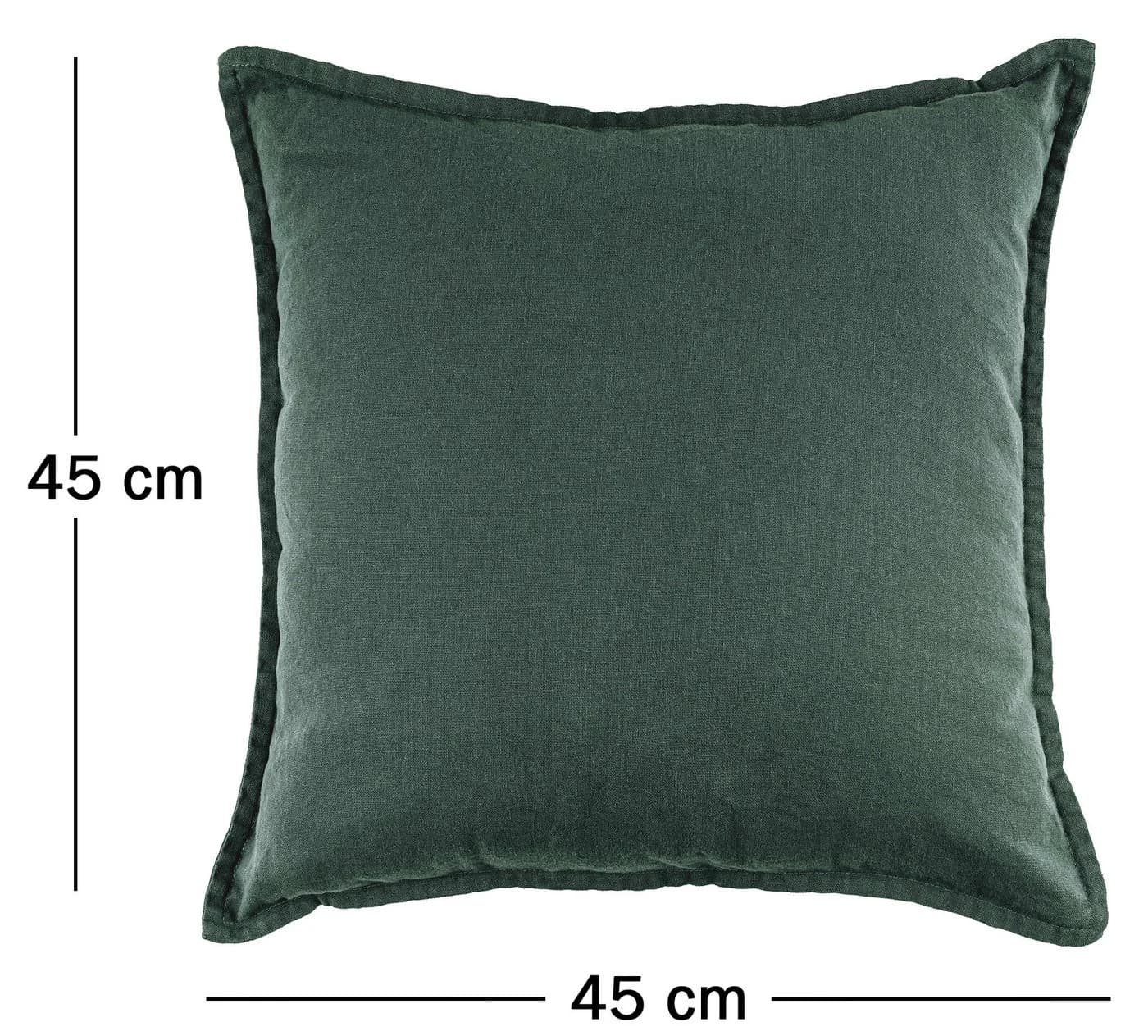 JACK Kissenbezüge 45x45cm 2er Set Dunkelgrün Leinenoptik Baumwolle - Bild 4