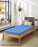 JACK Spannbettlaken Satin Uni Blau Rundumgummizug Bild 1