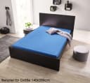 JACK Spannbettlaken Satin Uni Blau Rundumgummizug Bild 3
