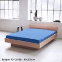 JACK Spannbettlaken Satin Uni Blau Rundumgummizug Bild 4