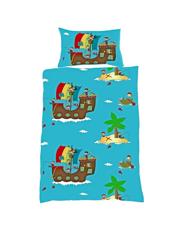 JACK Babybettwäsche 100x135cm Piratenschiff Feinbiber 2-teilig - Bild 2