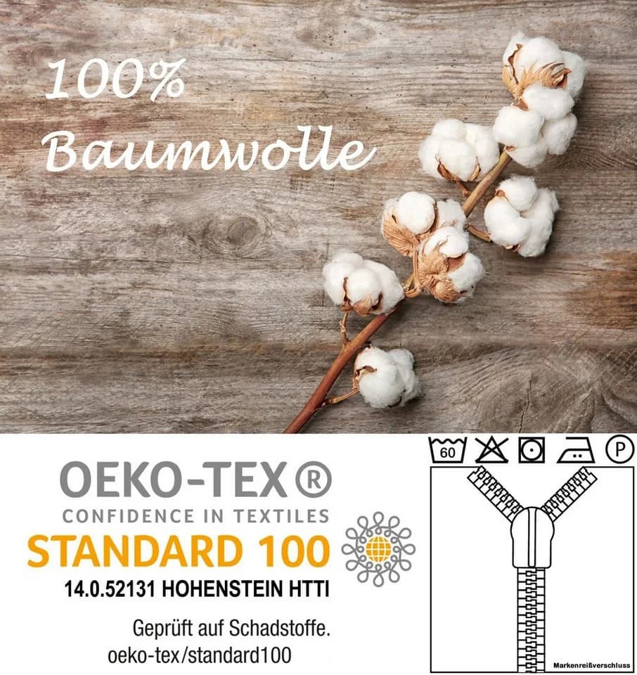 JACK Kissenbezüge 2er Set Rot 100% Baumwolle Renforcé - Bild 5