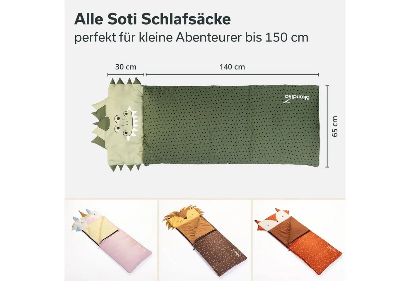 Skandika Schlafsack Soti Dinosaurier Design Baumwolle - Bild 3