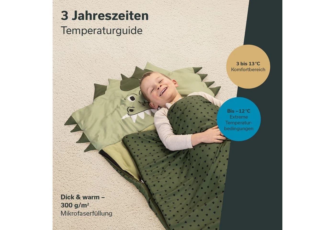Skandika Schlafsack Soti Dinosaurier Design Baumwolle - Bild 4