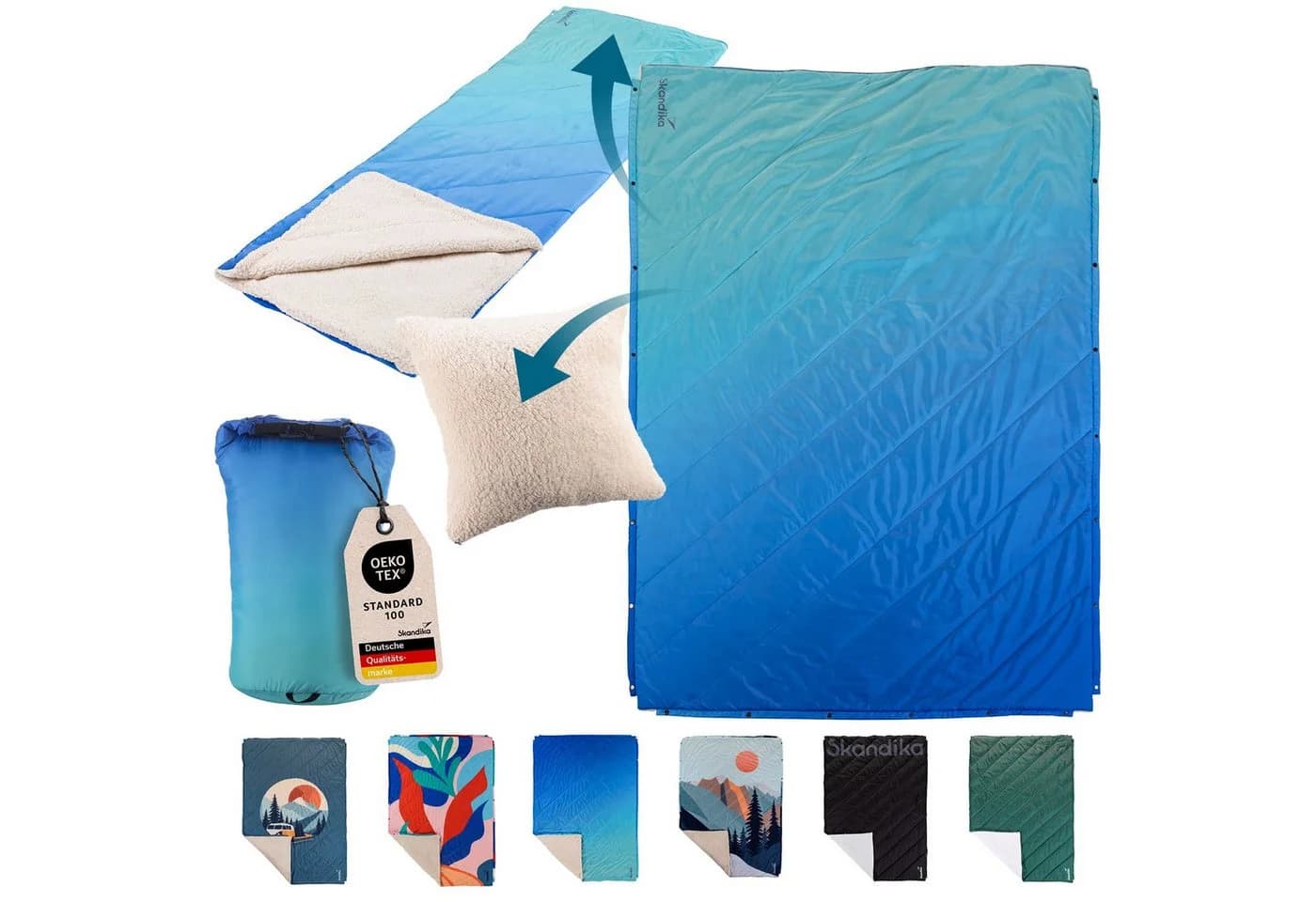 Skandika Campingdecke Liva 4-in-1 Outdoor Decke Teddyfell - Bild 2