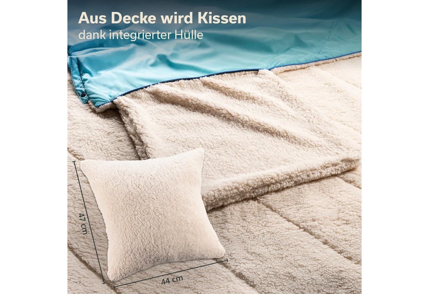 Skandika Campingdecke Liva 4-in-1 Outdoor Decke Teddyfell - Bild 5