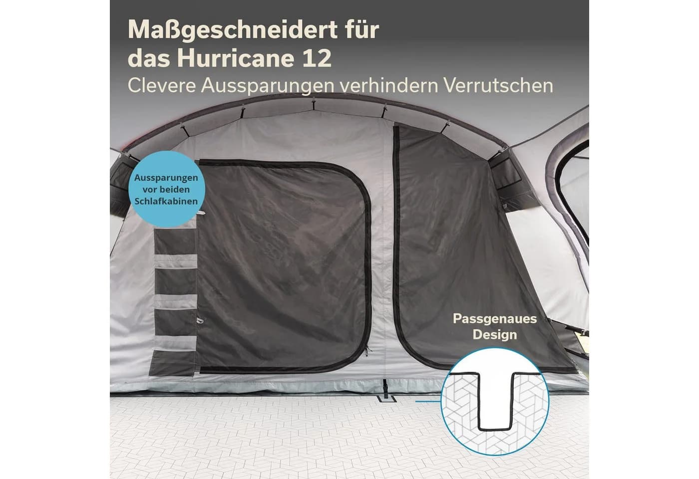 Skandika Zeltteppich Lindal Grau Softtouch-Fleece Wasserdicht - Bild 4