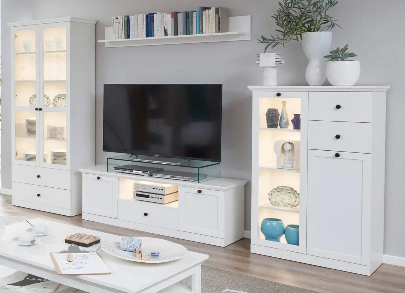trendteam Wohnwand Baxter 4-teilig Weiß Landhaus - Bild 2