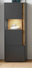 Furn.Design Standvitrine Center Vitrinenschrank in Grau mit Eiche Bild 1