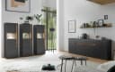 Furn.Design Standvitrine Center Vitrinenschrank in Grau mit Eiche Bild 5