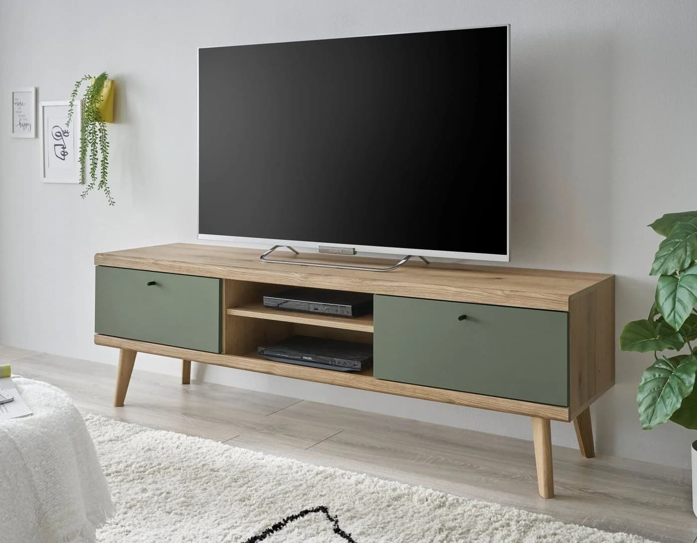 Furn.Design Lowboard Juna TV Unterschrank Salbeigrün Eiche Dekor - Bild 5