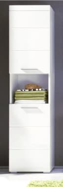 trendteam Hochschrank Amanda Badschrank Weiß Hochglanz 2-türig Bild 1