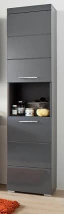 trendteam Hochschrank Amanda Badschrank grau 2-türig Hochglanz Bild 2