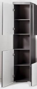 trendteam Hochschrank Amanda Badschrank grau 2-türig Hochglanz Bild 4