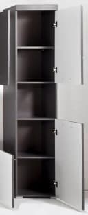 trendteam Hochschrank Amanda Badschrank grau 2-türig Hochglanz Bild 5