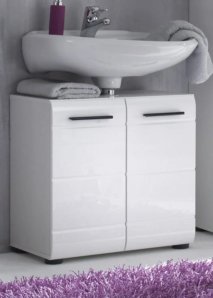 trendteam Waschbeckenunterschrank Gloss Weiß Hochglanz 60 cm - Bild 5