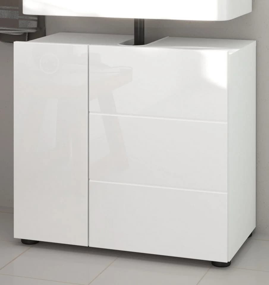 Inn.Furn Waschbeckenunterschrank Larik Weiß Hochglanz 2-türig - Bild 2