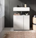 Inn.Furn Waschbeckenunterschrank Larik Weiß Hochglanz 2-türig Bild 5