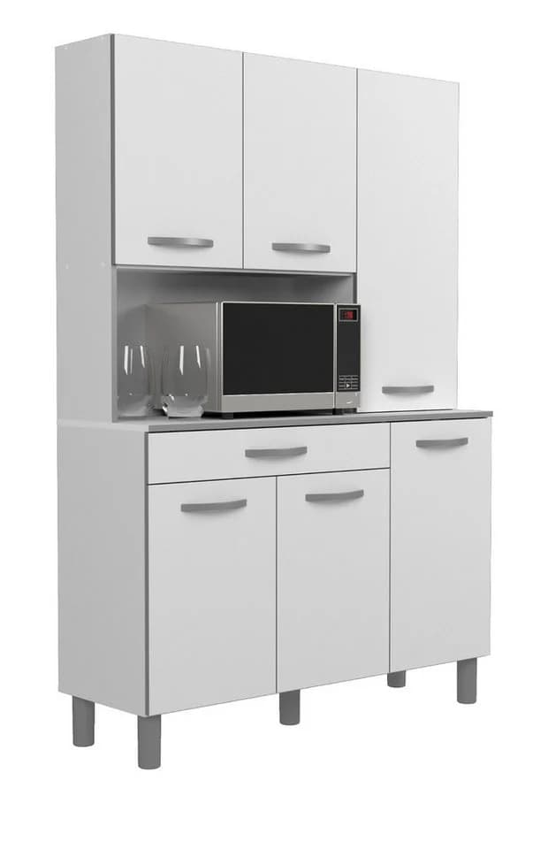 Parisot Küchenbuffet Spring 6-türig Weiß Grau Modern - Bild 2