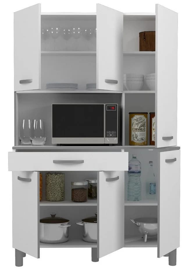 Parisot Küchenbuffet Spring 6-türig Weiß Grau Modern - Bild 5