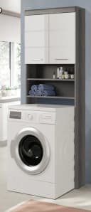 Inn.Furn Waschmaschinenschrank Shawn Weiß Hochglanz Rauchsilber Bild 2