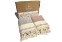 SIEGENTHAL Hamamtuch 90x200 cm 2er Set Grau & Rot Bild 2