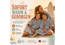 SIEGENTHAL Strandponcho Hellgrau aus Baumwolle mit Reißverschlusstasche Bild 1