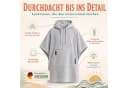 SIEGENTHAL Strandponcho Hellgrau aus Baumwolle mit Reißverschlusstasche Bild 3