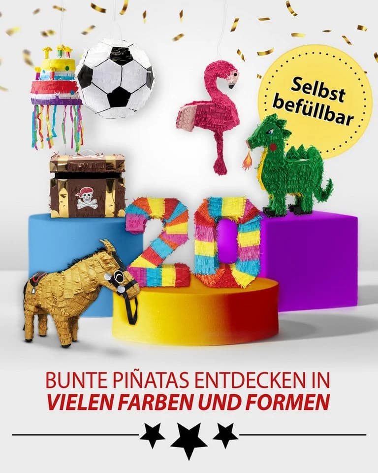 Party Factory Piñata 18 Bunt Pappmaché - Bild 5