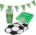 Fußball Partyset 8-tlg. Geschirr-Set Spielfeld-Design Kräftige Farben Bild 2