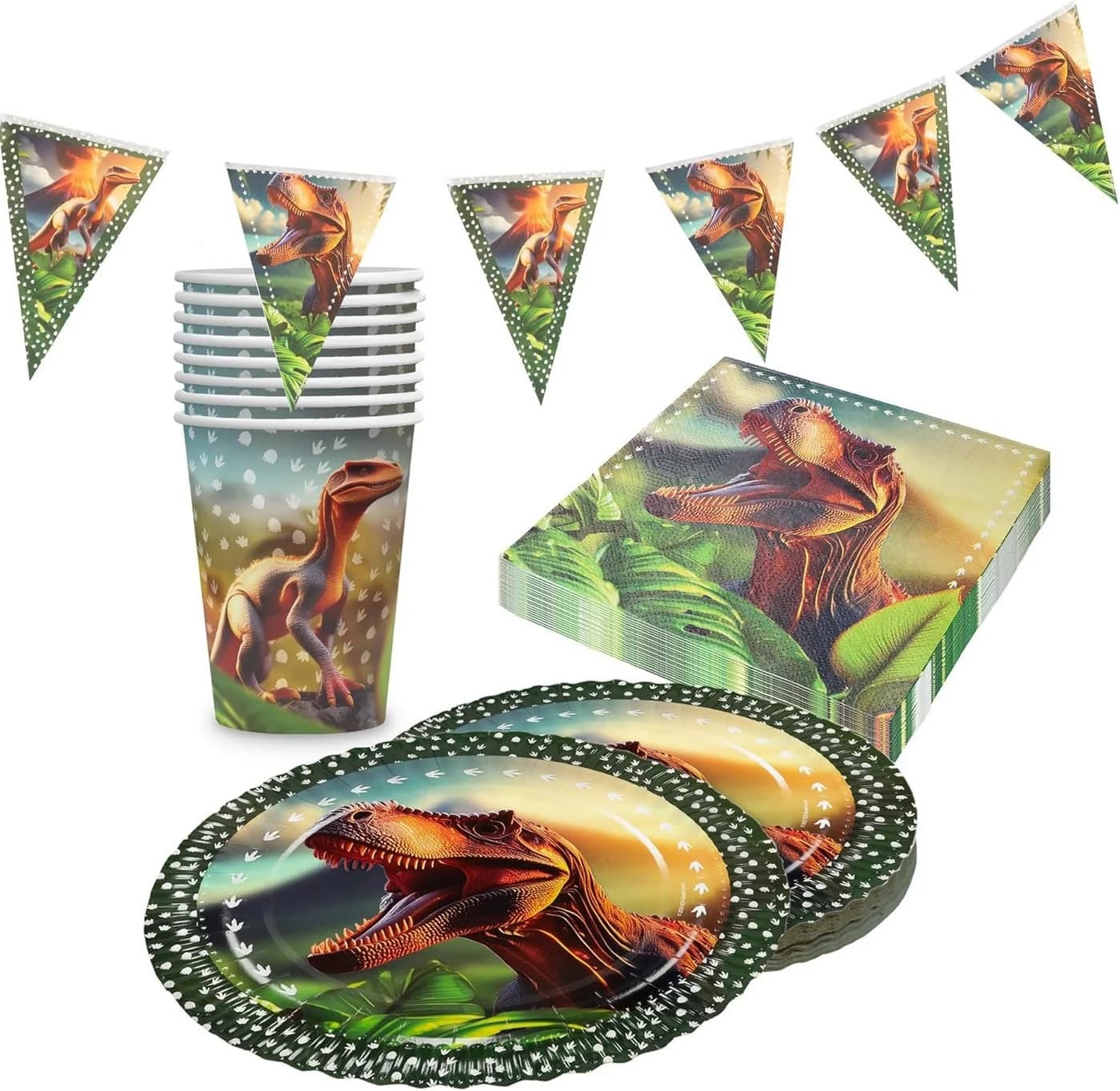 Party Factory Dino Partyset 37-tlg. Geschirr-Set für 8 Personen - Bild 2