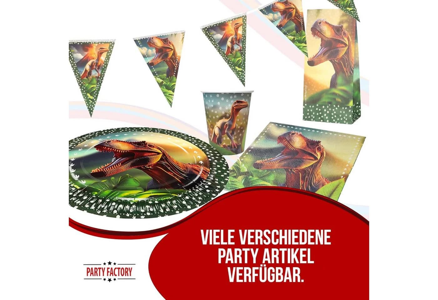 Party Factory Dino Partyset 37-tlg. Geschirr-Set für 8 Personen - Bild 5