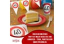 Party Factory Geschirr-Set Happy Birthday 40 – 37-tlg. Verkehrsschild-Design Bild 3