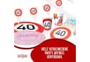 Party Factory Geschirr-Set Happy Birthday 40 – 37-tlg. Verkehrsschild-Design Bild 5