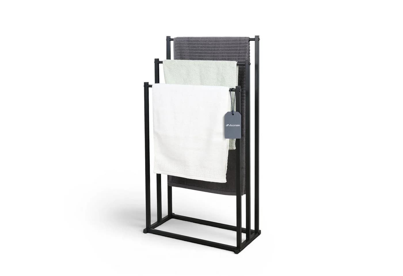 Allyson Handtuchhalter Schwarz 3-Stangen Design Rostbeständig - Bild 2