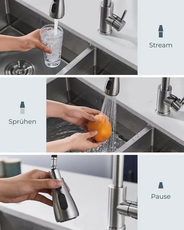 RUHE Küchenarmatur mit ausziehbarer Brause und 2 Strahlarten - Bild 3