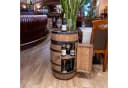 Holzfass Hausbar mit LED Weinregal Retro Design Braun Bild 1