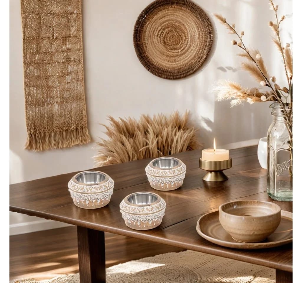 Marrakesch Orient & Mediterran Interior Tischkerzenhalter Boho Deko Teelichthalter Anasuya Handarbeit - Bild 4