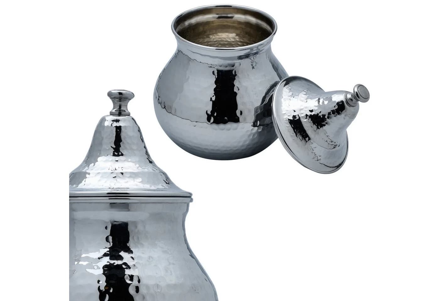 Marrakesch Orient & Mediterran Interior Zuckerdose Andalus Edelstahl Silber - Bild 5