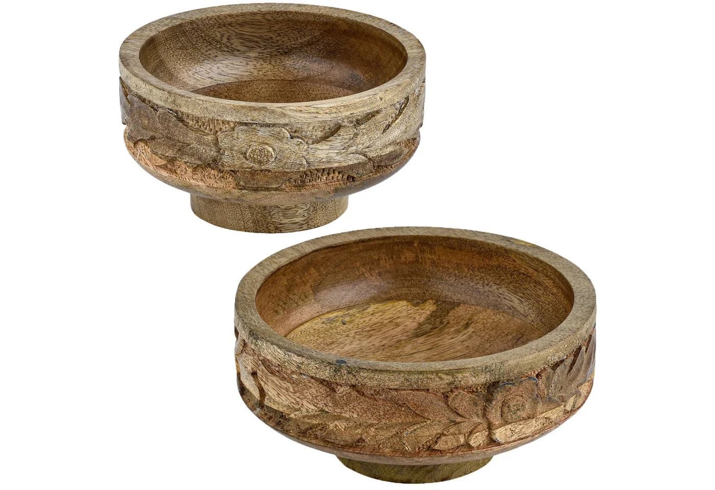 Marrakesch Boho Dekotablett 2er Set Mangoholz Handgeschnitzt - Bild 2