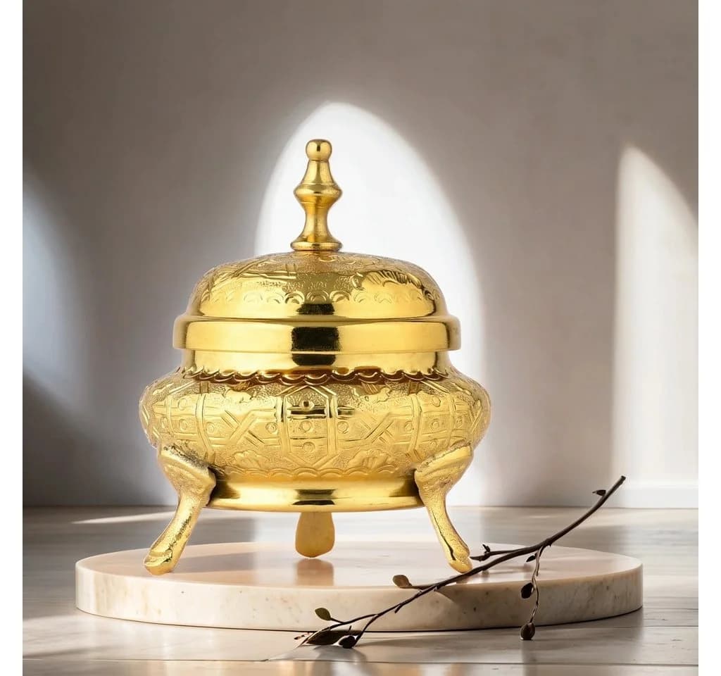 Marrakesch Orient & Mediterran Zuckerdose Nabila Gold Messing - Bild 5