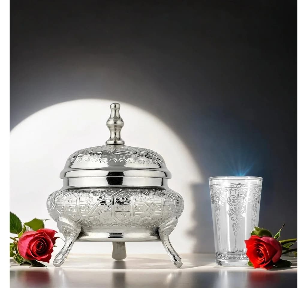 Marrakesch Orient & Mediterran Interior Zuckerdose Nabila Silber Orientalisch - Bild 5
