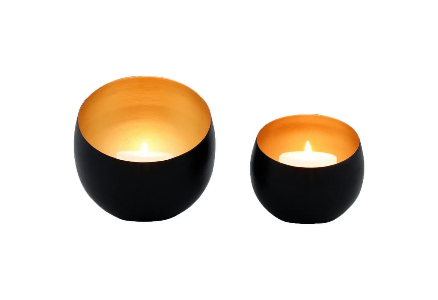 Marrakesch Orient & Mediterran Interior Teelichthalter 2er Set Schwarz Gold - Bild 2