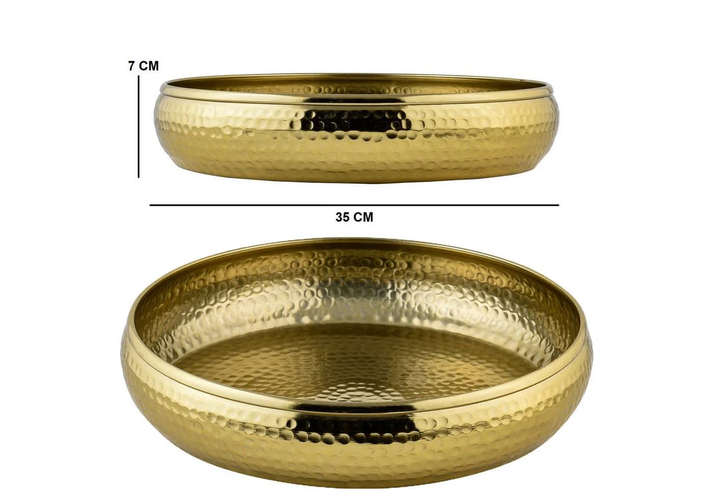 Marrakesch Orient & Mediterran Interior Dekotablett Ästhetic Deko Schale Obstschale Serviertablett Fidan Gold - Bild 3