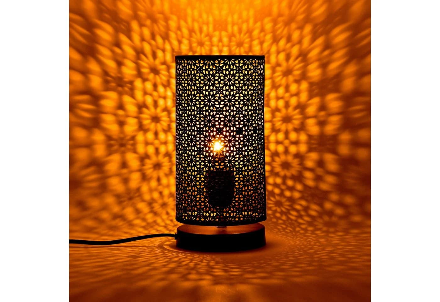 Marrakesch Tuza Tischlampe Schwarz Gold E27 Modern - Bild 3